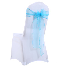 Wedding white spandex cheap chair covers organza chair sash